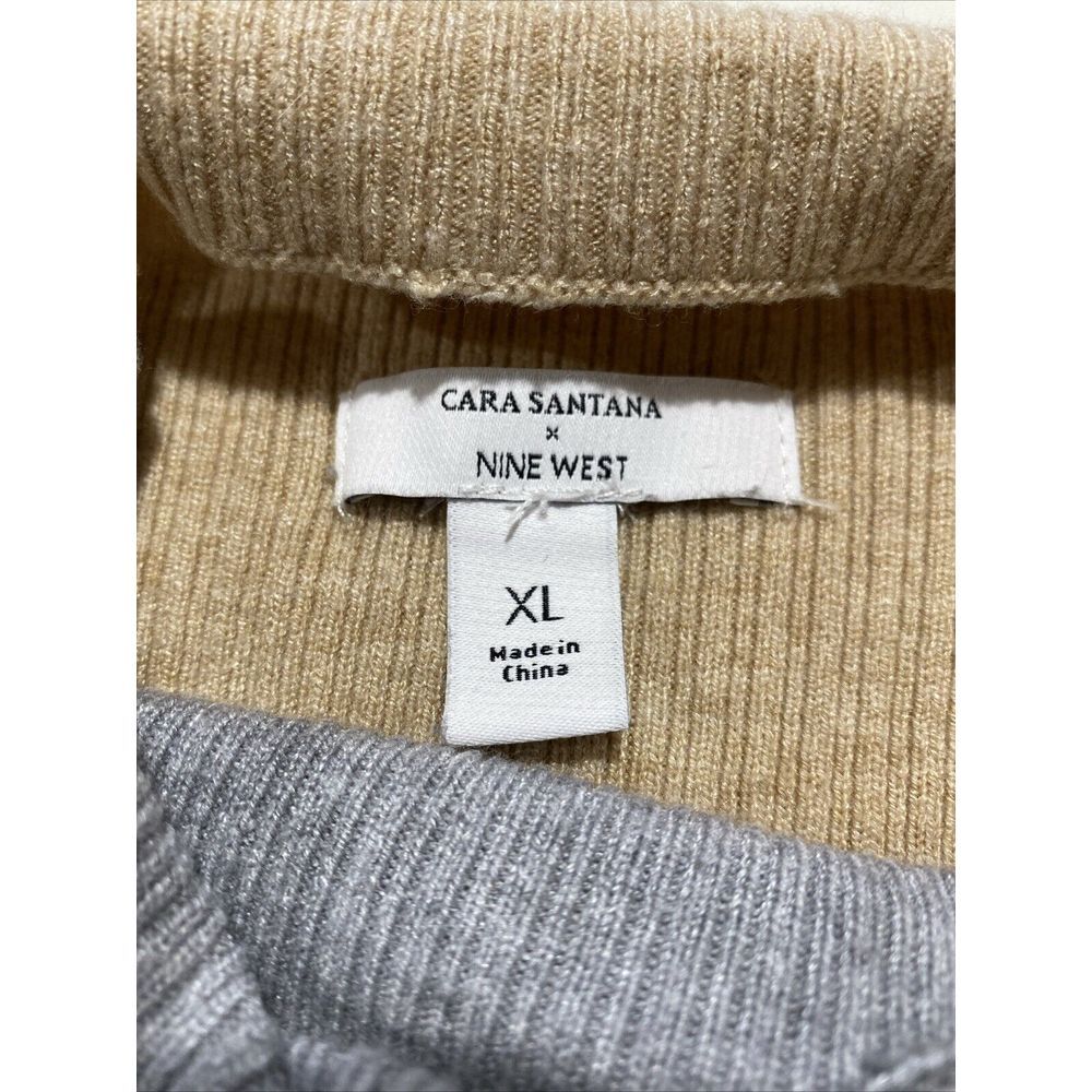 Nine West Cara Santana‎ Women's XL Extra Large Light Brown and Gray Pull Over - Picture 2 of 7